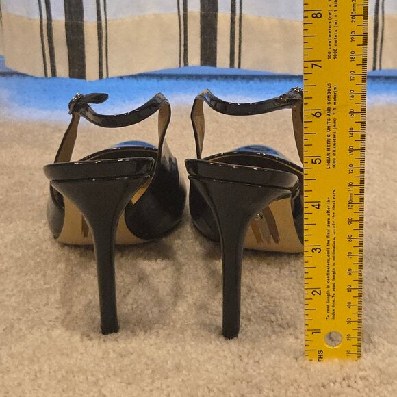 Sam Edelman Hazel Sling Black Patent Slingback Pumps 13 - Picture 5 of 7